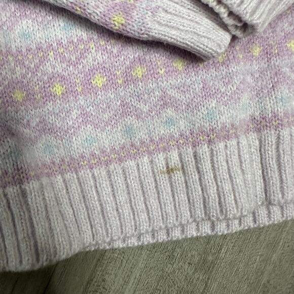 Vintage Girl's Purple Winter Printed Crew Neck Pull Over Sweater 12 Month - Picture 3 of 6